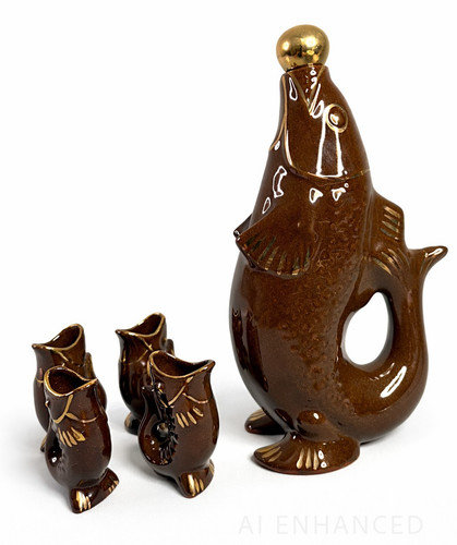 Decanter pesce ceramica - , con