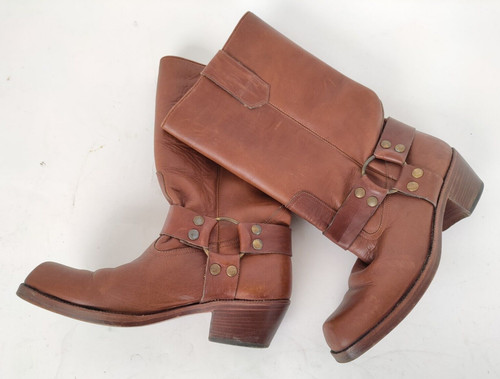 Stivali pelle cognac - , fibbie