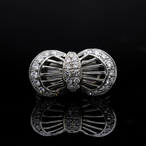 Anello con diamanti - , fiocco