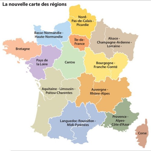 Carte ecole régions - carte, france