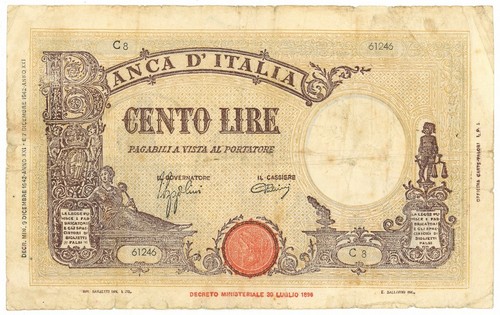 100 lire falso epoca - lire,