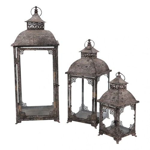 Set tre lanterne ferro - lanterne,