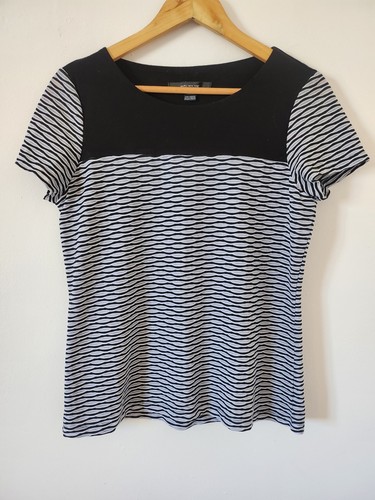 Top bianco nero - nero, corta