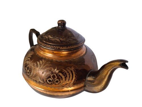 Teiera vintage rame - rame, inciso