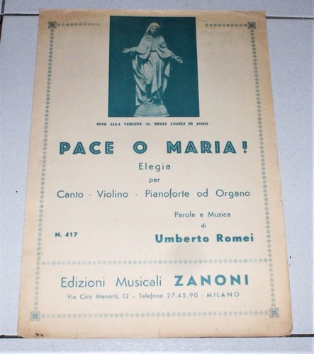 Spartito umberto romei pace - pace, o