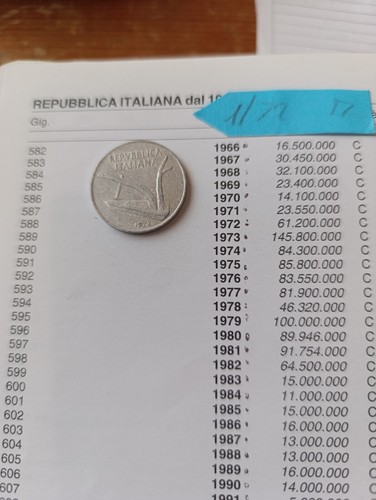 Moneta lire del 1972 - da, 10