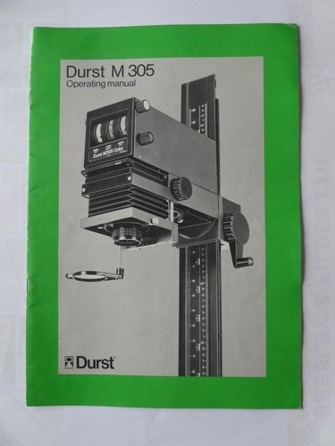 Durst 305 operating manual - m,