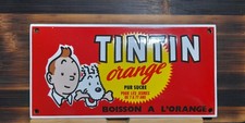 TIN TIN BOISSON A LÓRANGE garage insegna smaltata smaltata 20x10 cm serie fumetti