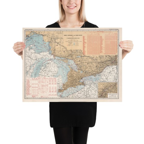 Vecchia mappa faro grandi - vecchia,