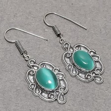 Orecchini verdi Monalisa forma ovale pietre preziose moda gioielli etnici 2,2...