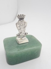 Carabinieri : Stemma dell' Arma in Argento 925 su Avventurina - Pietra Dura