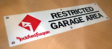 ROCKFORD FOSGATE RESTRICTED GARAGE AREA BANNER SIGN SUBWOOFER CAR AUDIO CUSTOM