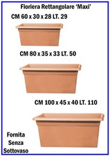 Fioriera Rettangolare 60 80 100 cm Vaso Fioriere da Esterno Balcone per Piante