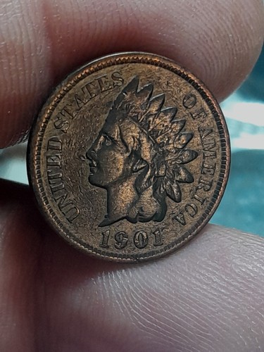 One cent 1901 indian - one,