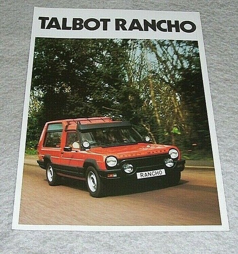 Talbot rancho brochure vendita - rancho,