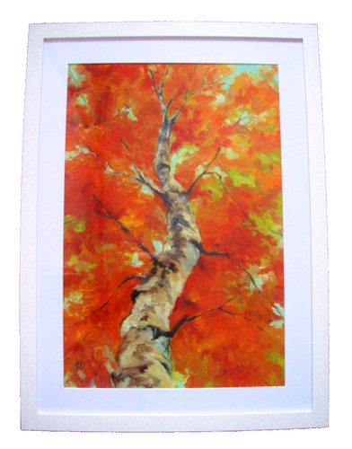Cornice albero betulla dipinto