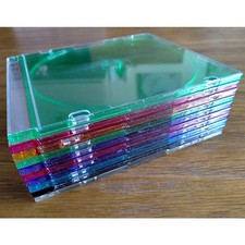 10 Custodie Slim Rigide Vuote CD DVD Colori Assortiti Cover Usate