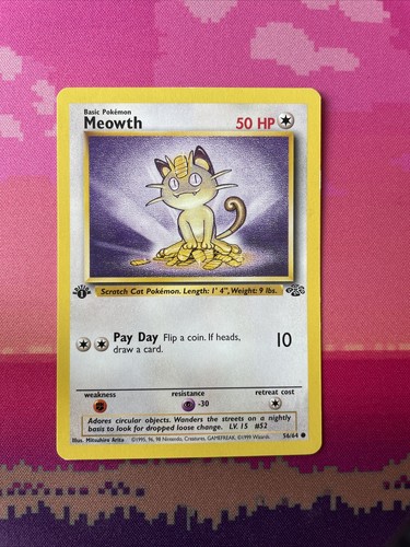 Pokemon card meowth - meowth, 1st