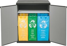 Mongardi ARMADIO BASSO 2 ANTE con BORSE per RACCOLTA DIFFERENZIATA cm 68x39x85