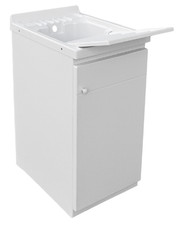 Lavatoio 45x60 con mobile ad 1 anta in ABS con tavola in propilene - Bianco