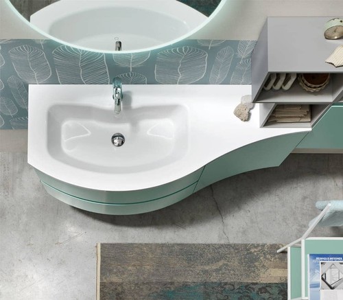 Mobile bagno curvo 136 - curvo, cm