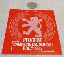 Adesivo originale (0744) anni 70 80 Peugeot 205 Campione del Mondo RALLY 1985