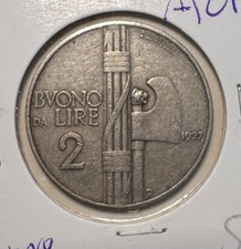 ITALY 2 LIRE VOUCHER 1927
