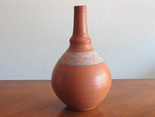 Vaso bottiglia ceramica terracotta 7,5” fatto a mano Ibiza Spagna souvenir ceramica argilla