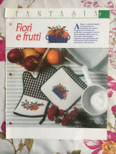 Schema punto croce Ricamo  Fiori e frutti presina guanto forno