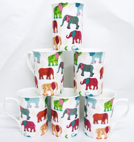 Set tazze elefanti bone - 6,