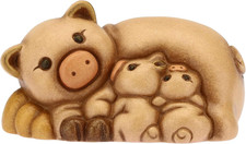 - Gruppo Maialini Con Cuccioli - Presepe Classico - Ceramica - 6,8X4,3X3,5 Cm