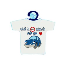 mini t-shirt con ventosa auto