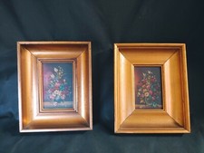 COPPIA ANTICHI DIPINTI OLIO SU RAME NATURA MORTA 