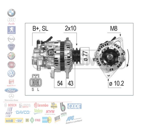Alternatore 75a 14v per - alternatore,