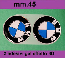 2 adesivi BMW GEL 45.mm Resinati morbidi scritta stemma logo 3D per Auto e Moto