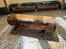 Fioriera Tronco Legno Bruciato