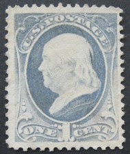 USA 1881-82 1 cent Franklin #206 VF-XF with invisible cancel