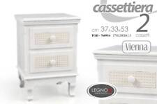 COMODINO LEGNO 2 CASSETTI SHABBY CHIC CAMERA LETTO INGRESSO SALOTTO 53*37*33 cm