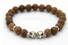 Bracciale Sfere Pietre Legno