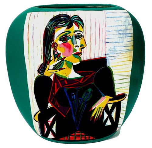 Vaso verde ritratto dora - vaso, di