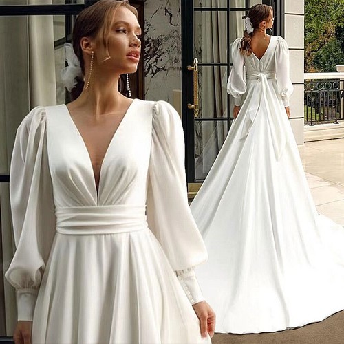 Women puff sleeve - puff, wedding