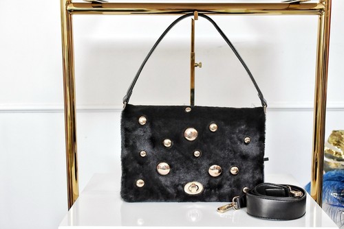 Borsa donna soffice pelliccia