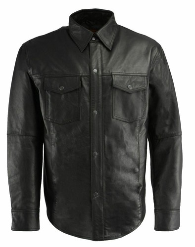 Giacca camicia uomo vera pelle