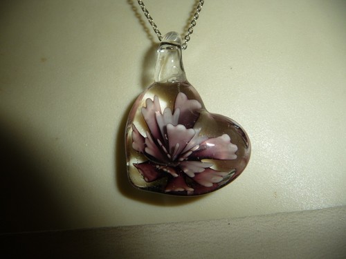 Collana ciondolo cuore vetro - collana,