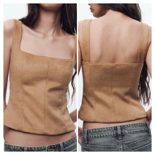 Top donna zara cammello - zara,