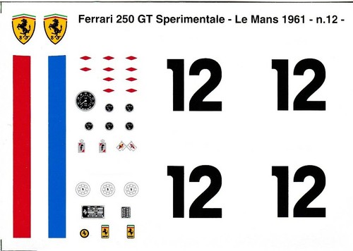 Decal ferrari 250gt - decal, 1/24