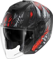 CASCO HELMET CARBONIO MOTO SHARK RS JET CARBON SHAYTAN BLACK RED TG M