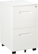 Cassettiera da Ufficio in acciaio Ruote 39x48x67cm Bianco Icon Space 032WTek924