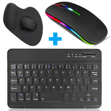 Tastiera + Mouse + Tappetino Bluetooth 5 Wireless Tablet iPad Android Windows PC