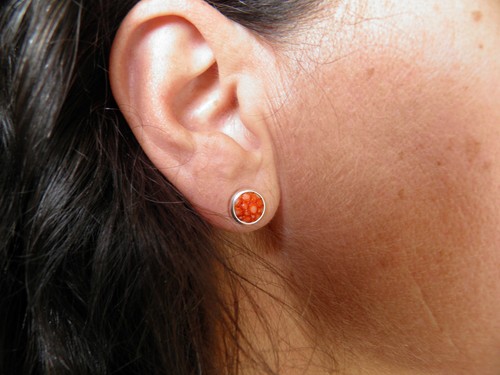 Orecchini rotondo arancione - orecchini, in